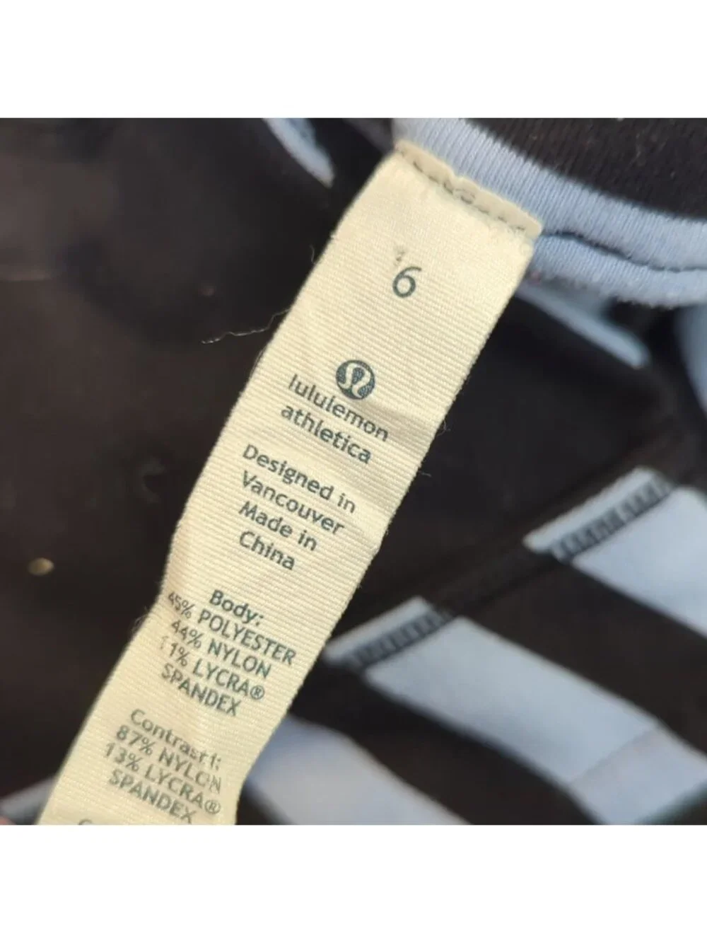 Lululemon Forme Jacket Sea Stripe Polar Haze Black / Black